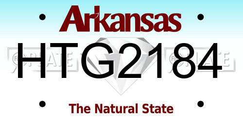 HTG2184 Arkansas License Plate