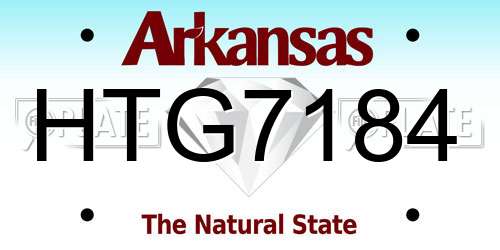 HTG7184 Arkansas License Plate