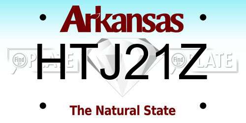 HTJ21Z Arkansas License Plate