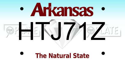 HTJ71Z Arkansas License Plate