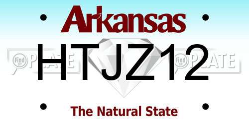 HTJZ12 Arkansas License Plate