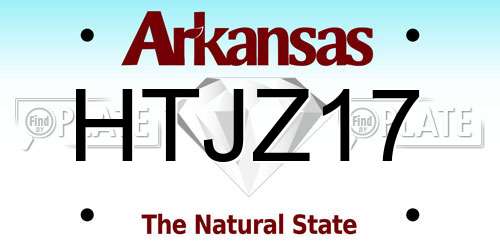 HTJZ17 Arkansas License Plate