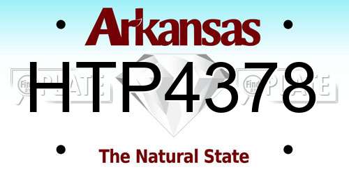 HTP4378 Arkansas License Plate