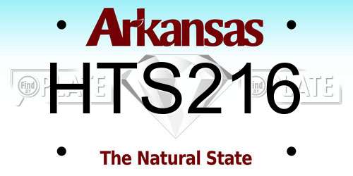 HTS216 Arkansas License Plate