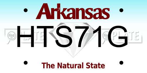 HTS71G Arkansas License Plate