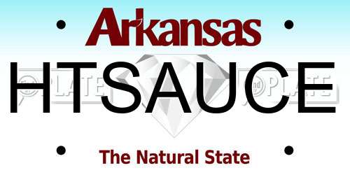 HTSAUCE Arkansas License Plate