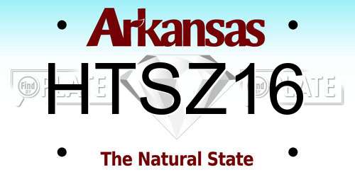 HTSZ16 Arkansas License Plate