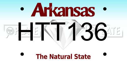 HTT136 Arkansas License Plate