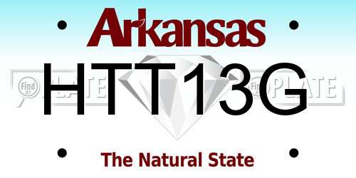 HTT13G Arkansas License Plate