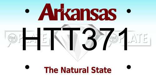 HTT371 Arkansas License Plate