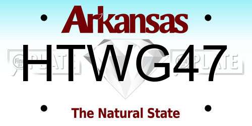 HTWG47 Arkansas License Plate