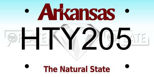 HTY205 Arkansas License Plate