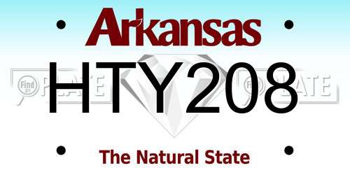 HTY208 Arkansas License Plate