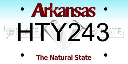 HTY243 Arkansas License Plate