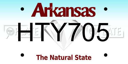 HTY705 Arkansas License Plate