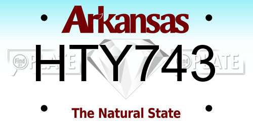 HTY743 Arkansas License Plate