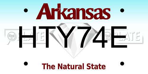 HTY74E Arkansas License Plate