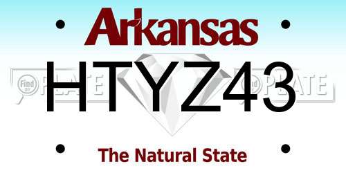 HTYZ43 Arkansas License Plate