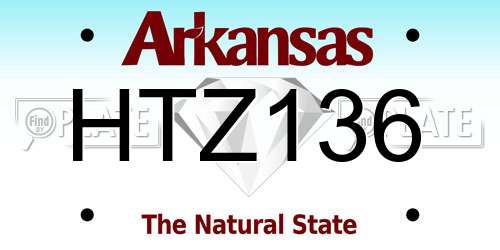 HTZ136 Arkansas License Plate