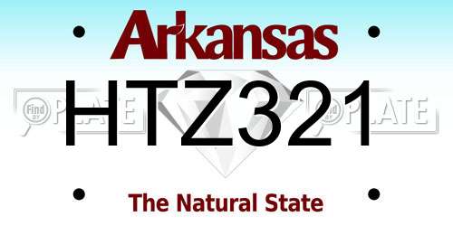 HTZ321 Arkansas License Plate
