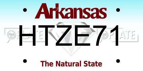 HTZE71 Arkansas License Plate