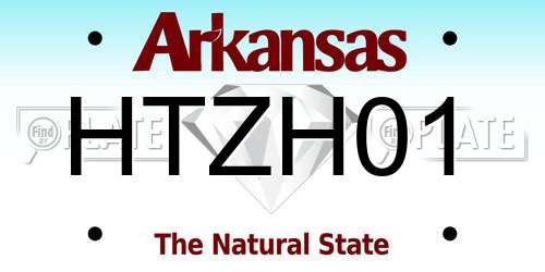 HTZH01 Arkansas License Plate