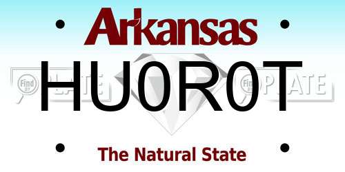 HU0R0T Arkansas License Plate