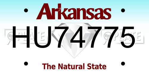 HU74775 Arkansas License Plate