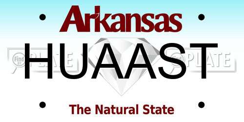 HUAAST Arkansas License Plate