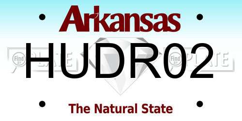 HUDR02 Arkansas License Plate