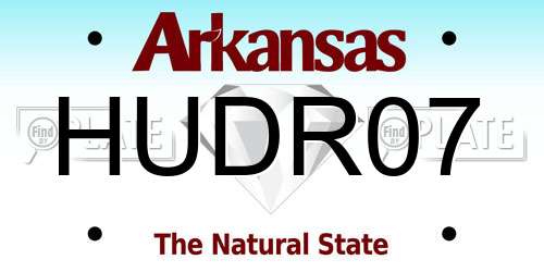HUDR07 Arkansas License Plate