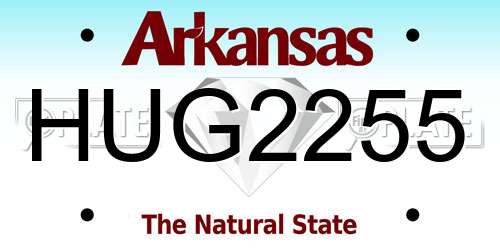 HUG2255 Arkansas License Plate