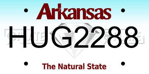 HUG2288 Arkansas License Plate