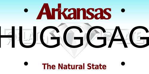 HUGGGAG Arkansas License Plate
