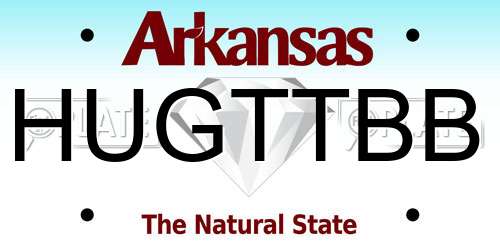 HUGTTBB Arkansas License Plate