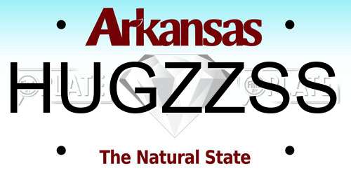 HUGZZSS Arkansas License Plate