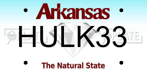 HULK33 Arkansas License Plate