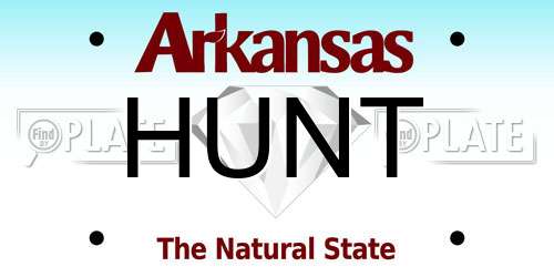 HUNT Arkansas License Plate
