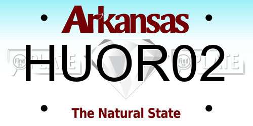 HUOR02 Arkansas License Plate