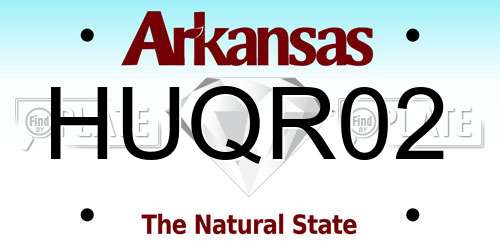 HUQR02 Arkansas License Plate
