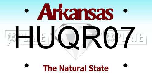 HUQR07 Arkansas License Plate