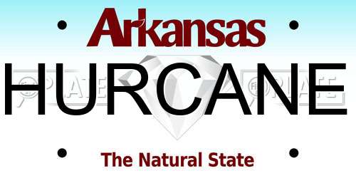 HURCANE Arkansas License Plate