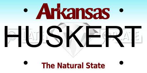 HUSKERT Arkansas License Plate
