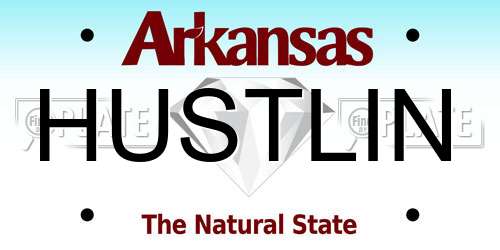 HUSTLIN Arkansas License Plate