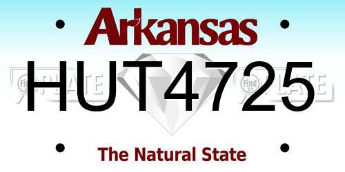 HUT4725 Arkansas License Plate