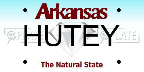 HUTEY Arkansas License Plate