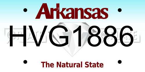 HVG1886 Arkansas License Plate
