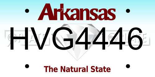 HVG4446 Arkansas License Plate