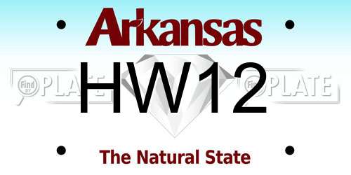 HW12 Arkansas License Plate