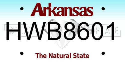 HWB8601 Arkansas License Plate